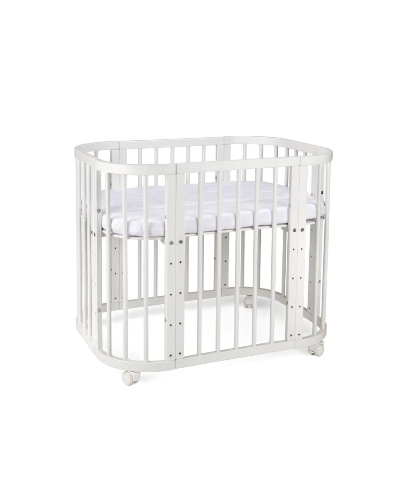 Waldin, Cot 5in1 + Mattress, White