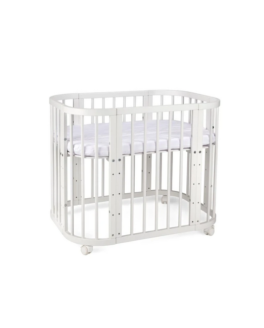 Waldin, Cot 5in1 + Mattress, White