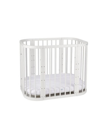 Waldin, Cot 5in1 + Mattress, White