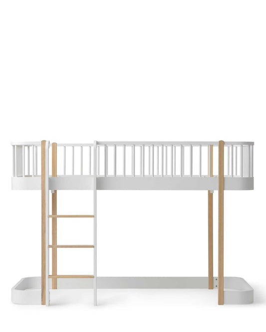 Oliver Furniture, Wood Original, Loft Bed 90x200, White/Oak