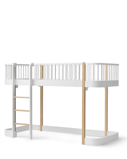 Oliver Furniture, Wood Original, Loft Bed 90x200, White/Oak