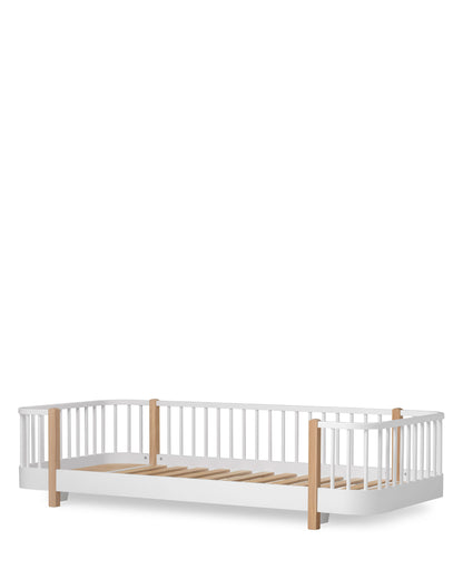 Oliver Furniture, Wood Original Floor Bed 90x200 cm, White/Oak