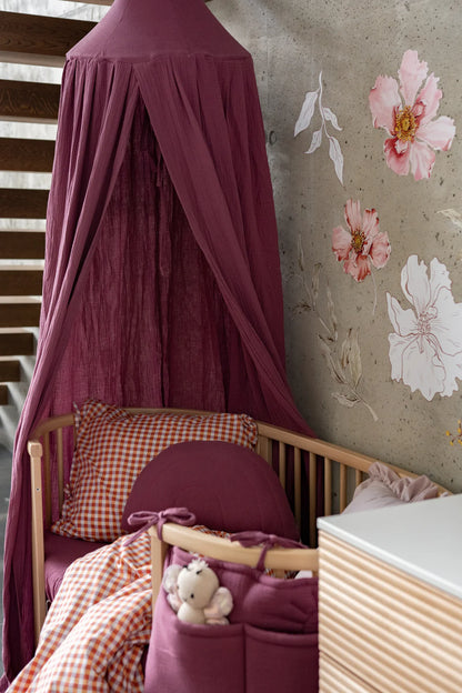 Matuu Bed Canopy, Plum Dream Muslin