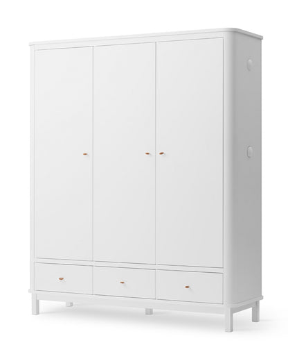 Oliver Furniture, Wood, Vaatekaappi 3 ovea, White