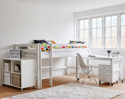 Hoppekids, ECO Dream, Loftsäng 90x200 cm (Cabriolet) och Skrivbord
