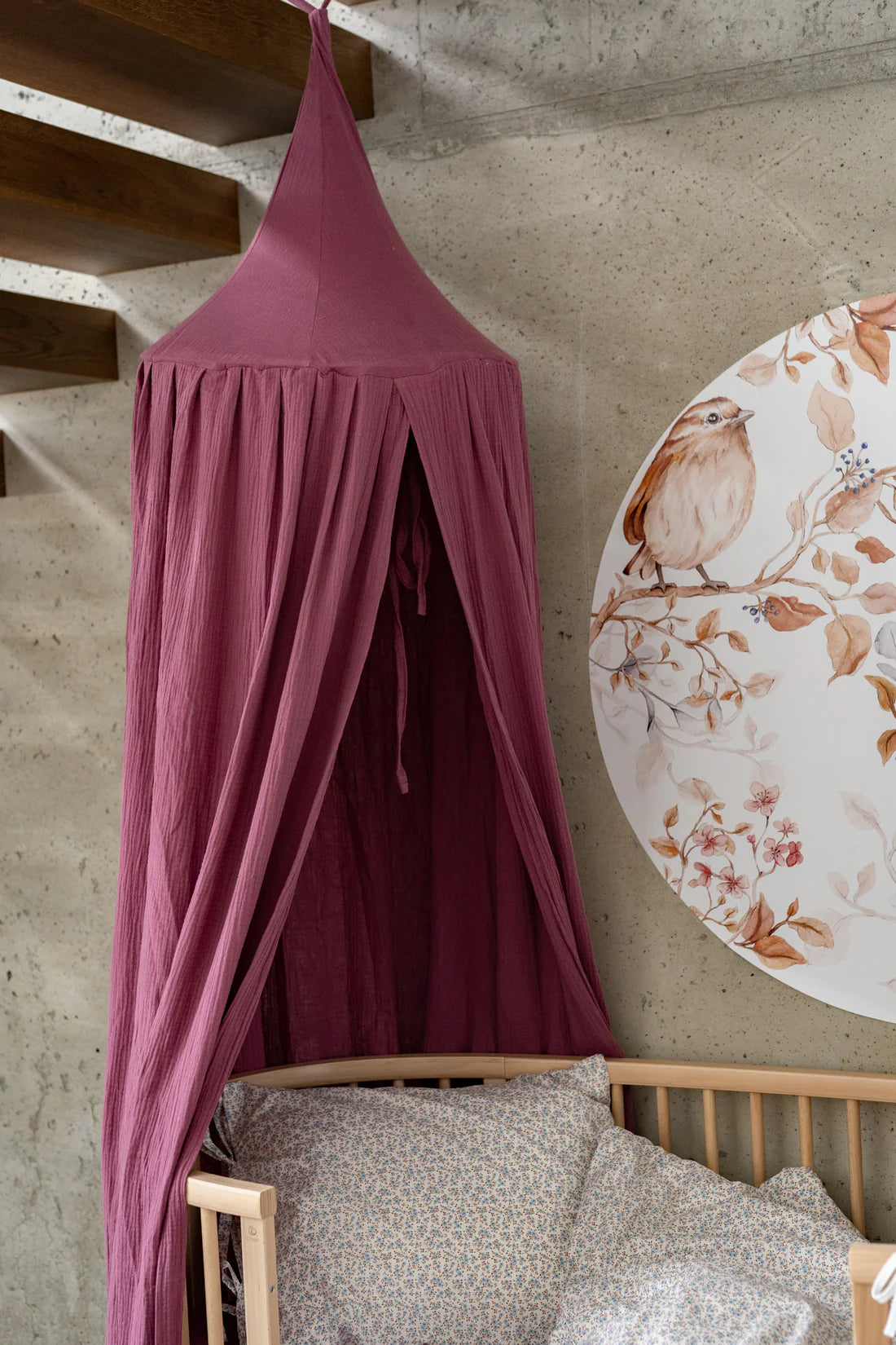 Matuu Bed Canopy, Plum Dream Muslin