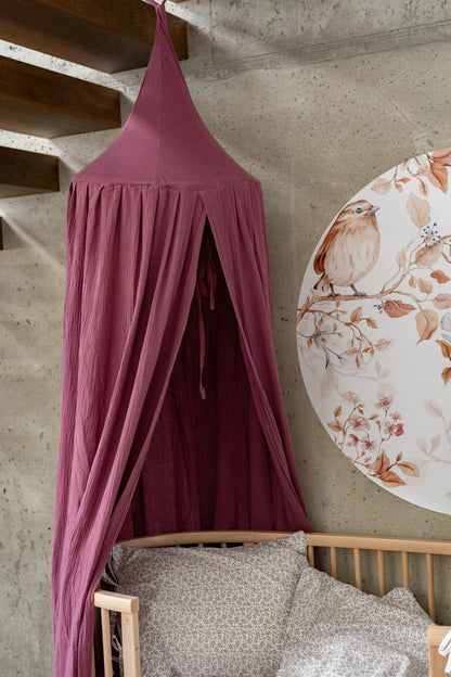 Matuu Bed Canopy, Plum Dream Muslin