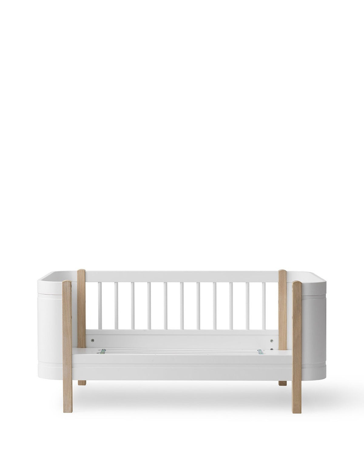 Oliver Furniture, Wood Mini+ Cot & Junior Bed 5in1, White/Oak