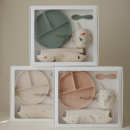 Mushie, Silicone Dinnerware Set, Dino