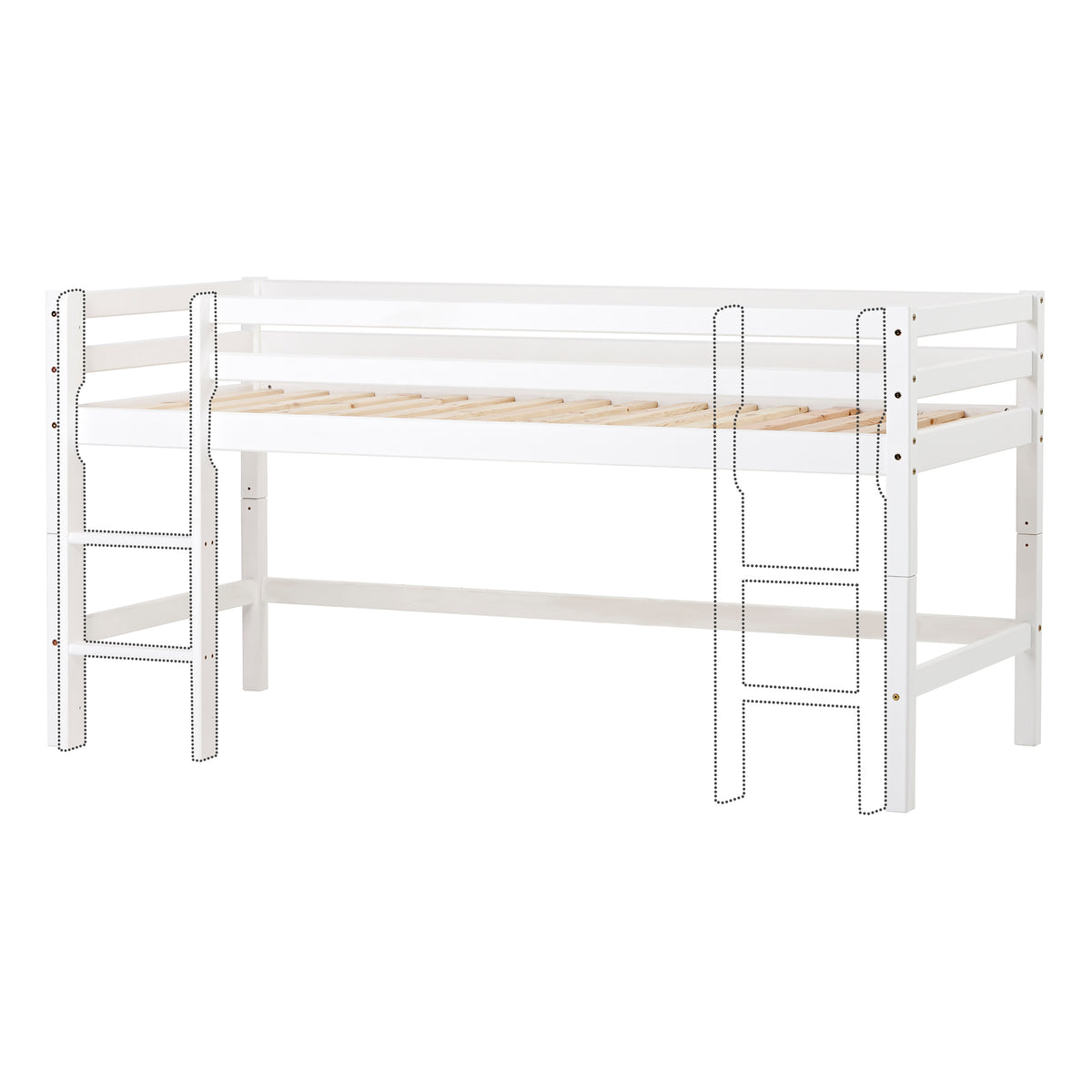 Hoppekids, ECO Dream, Loftsäng (Cabriolet) 70x160 cm, Vit