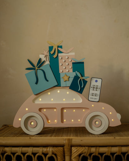 Little Lights, Yövalo, Beetle Car, Christmas Edition Pink