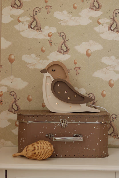 Little Lights, MINI Bird night light, Coffee Beige