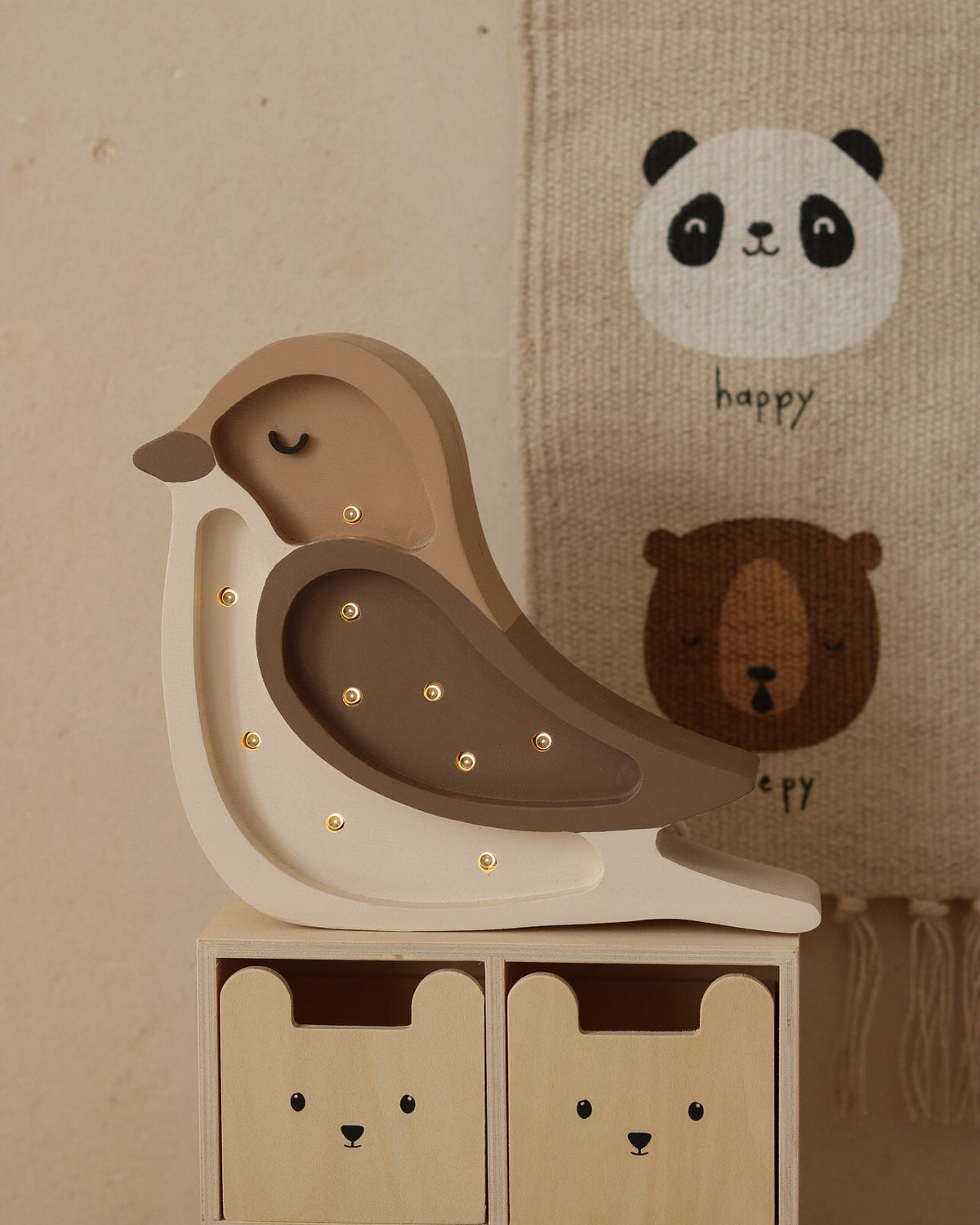 Little Lights, MINI Bird night light, Coffee Beige