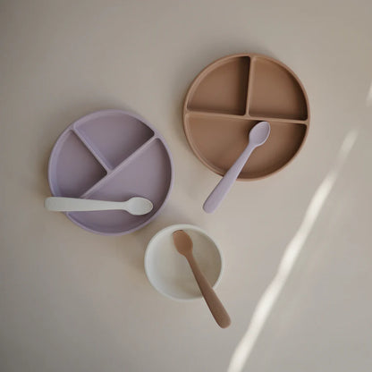 Mushie Silicone Bowl with Suction Cup, Ivory