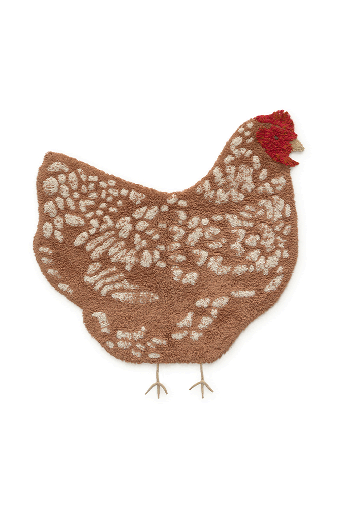 Growing up on a Farm, Washable Rug, Chicken