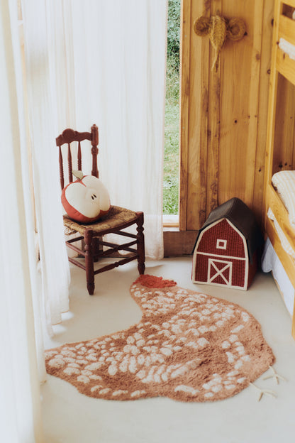 Growing up on a Farm, Washable Rug, Chicken