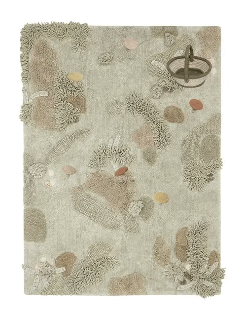 Mushroom Hunt, Washable Rug, Mushroom Forest