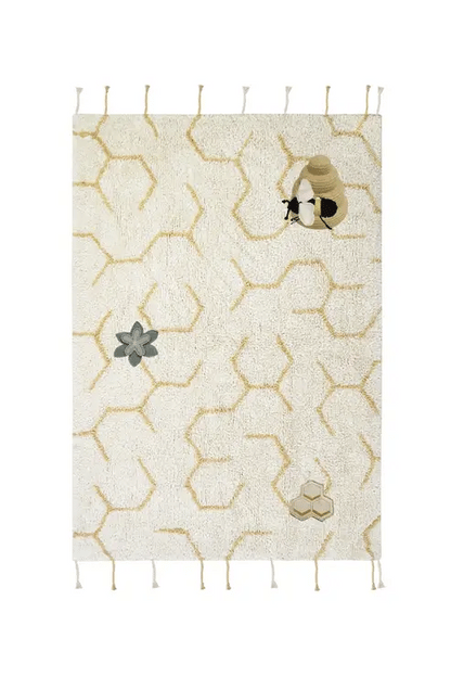 Planet Bee, Washable Rug, Pollination