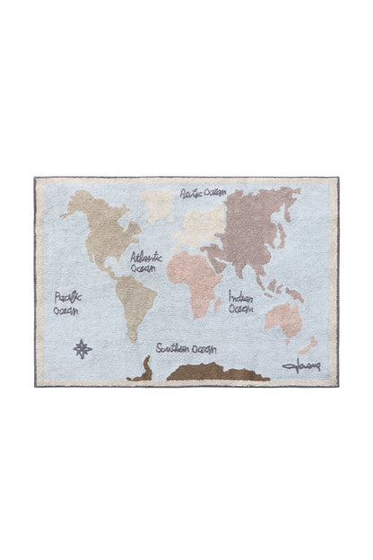Back to School, Washable Rug, Vintage Map