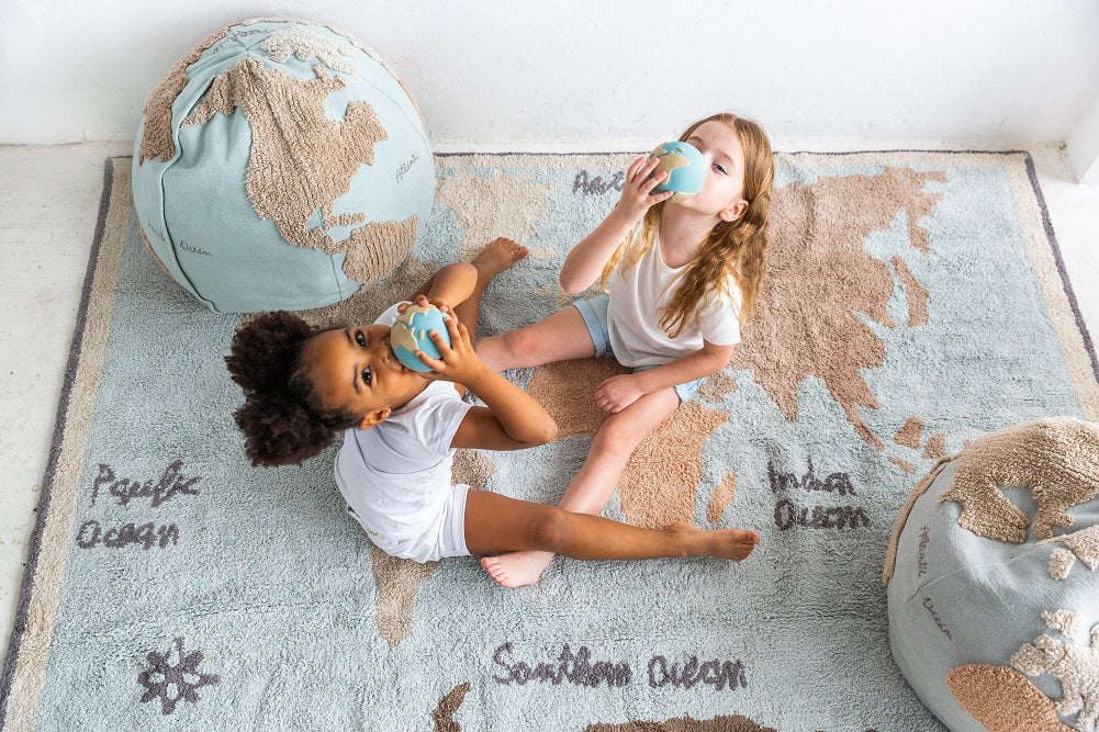 Back to School, Washable Rug, Vintage Map