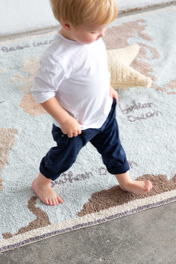 Back to School, Washable Rug, Vintage Map