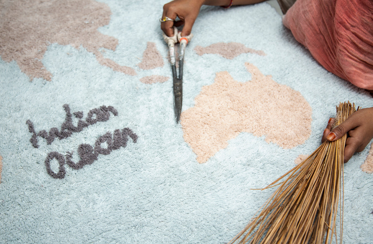 Back to School, Washable Rug, Vintage Map