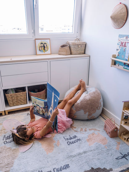 Back to School, Washable Rug, Vintage Map