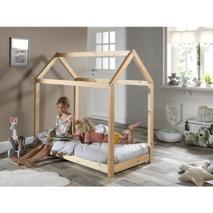 Vipack, Cabane House Bed, 2 sizes, Natural Wood