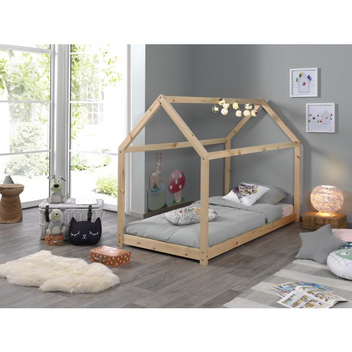 Vipack, Cabane House Bed, 2 sizes, Natural Wood