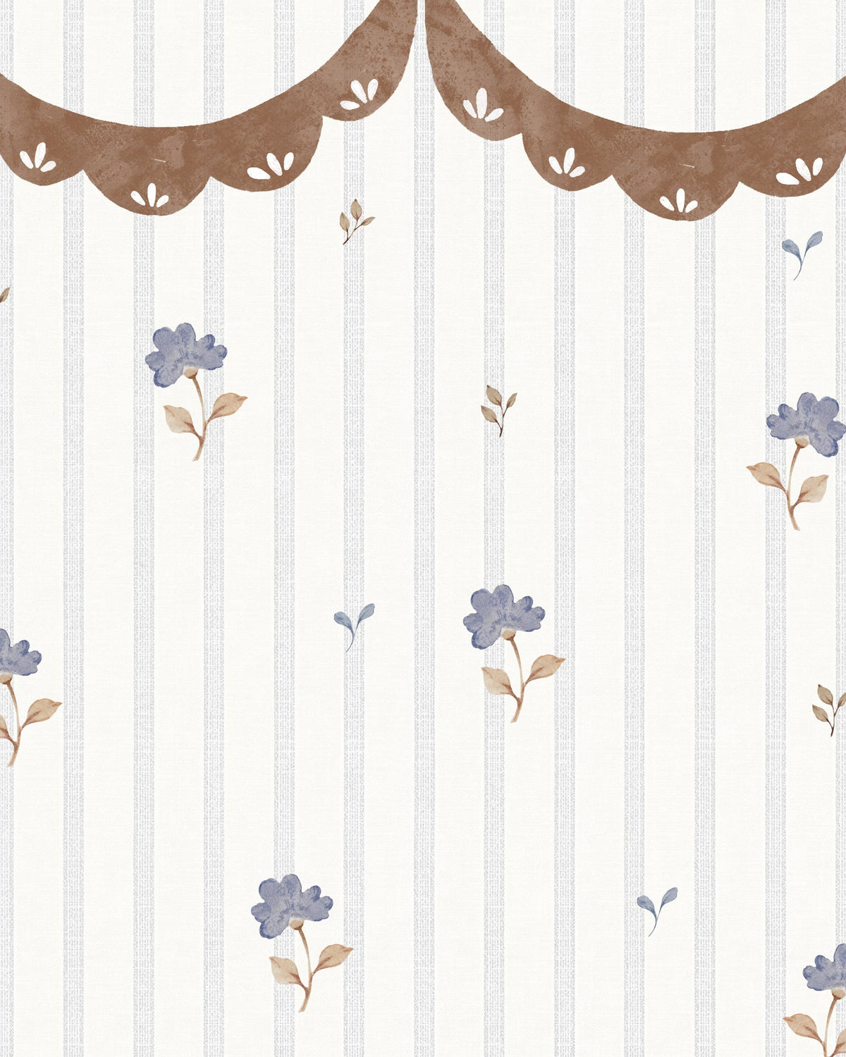Wallpaper, Delicate Retro Flowers