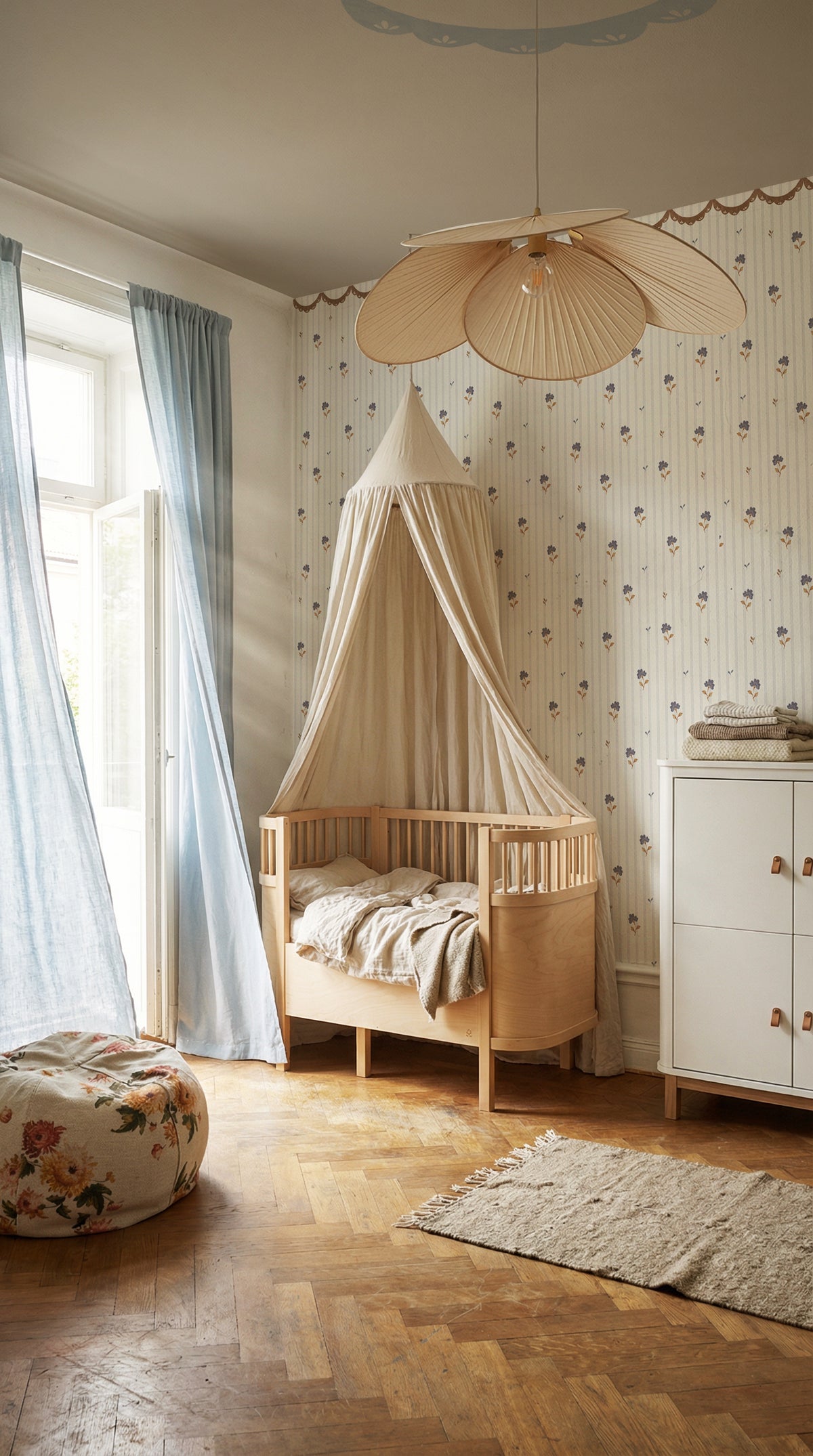 Wallpaper, Delicate Retro Flowers
