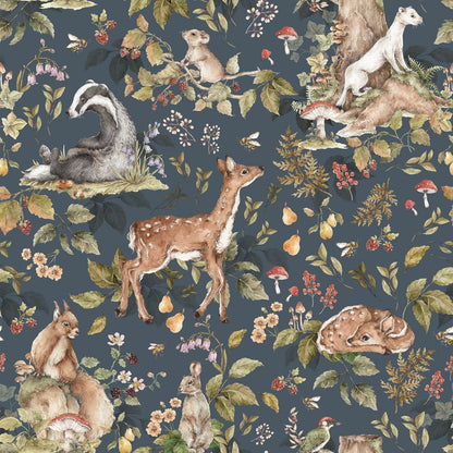 Cute Forest Animals Dark, Wallpaper