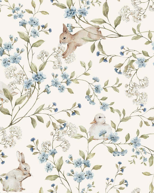 Meadow Friends with ducks and Bunnies, Tapetti