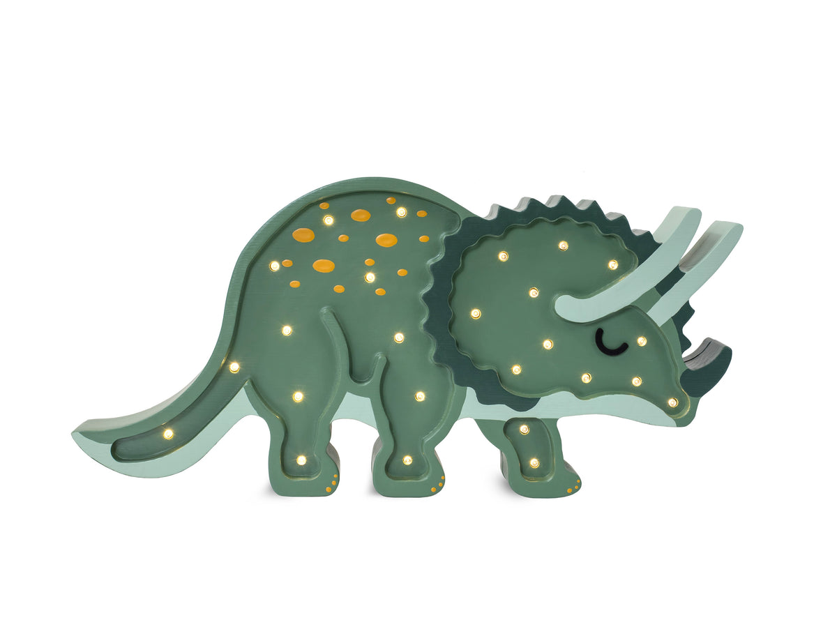 Små ljus, nattlampa, dinosaurie, triceratops, militärgrön