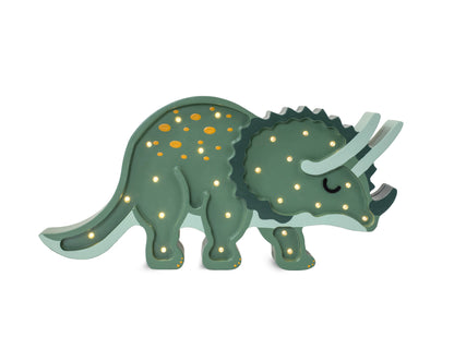 Små ljus, nattlampa, dinosaurie, triceratops, militärgrön