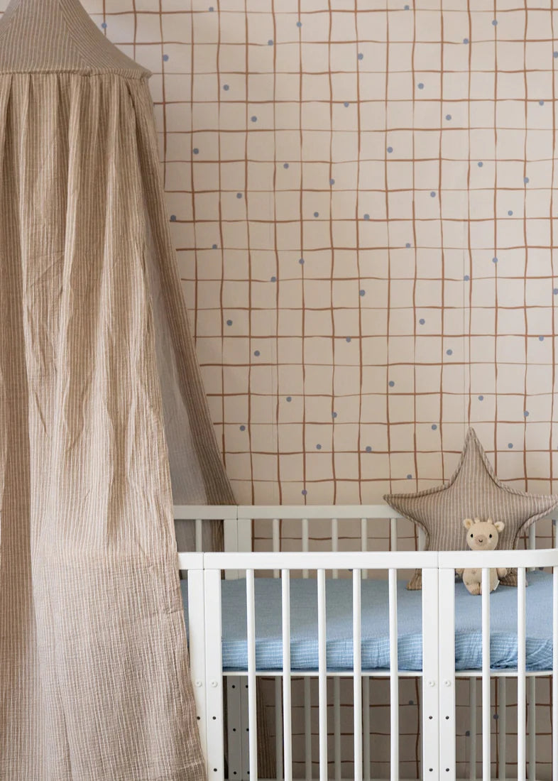 Matuu, Sänghimmel, Beige Randig Muslin