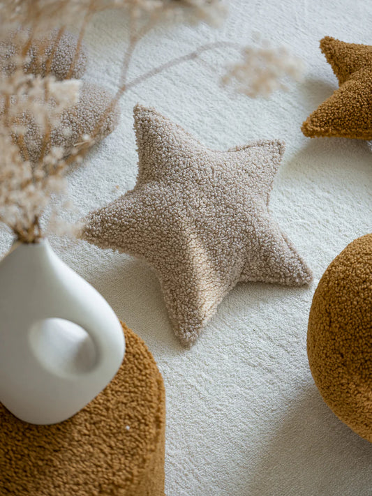 Wigiwama, Decorative pillow Star, (Biscuit, Cream, Maple)