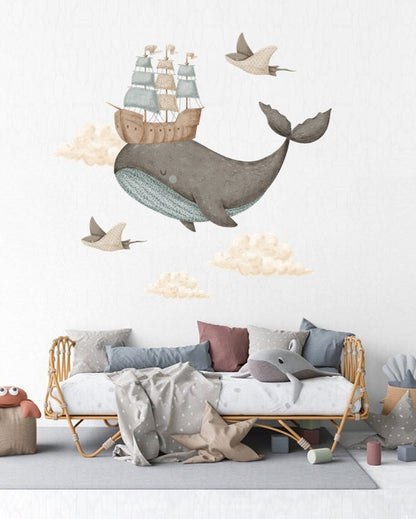 Wall sticker 100x100cm, Dream Ocean Whale