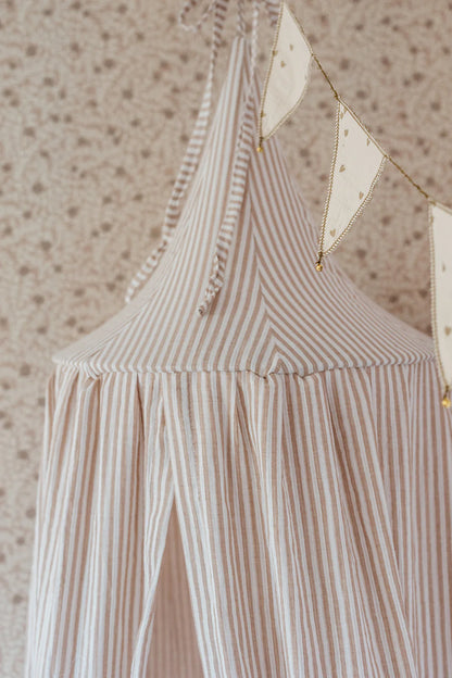 Matuu Sänghimmel, Beige Duo Stripes, Muslin