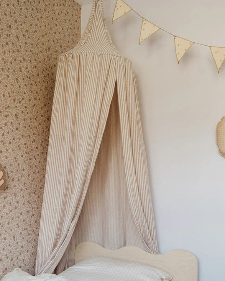 Matuu Sänghimmel, Beige Duo Stripes, Muslin