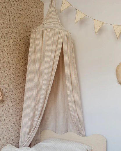 Matuu Sänghimmel, Beige Duo Stripes, Muslin