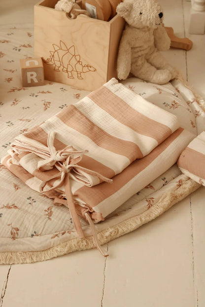 Matuu, Fitted sheet set, Beige Stripes (3 different sizes)