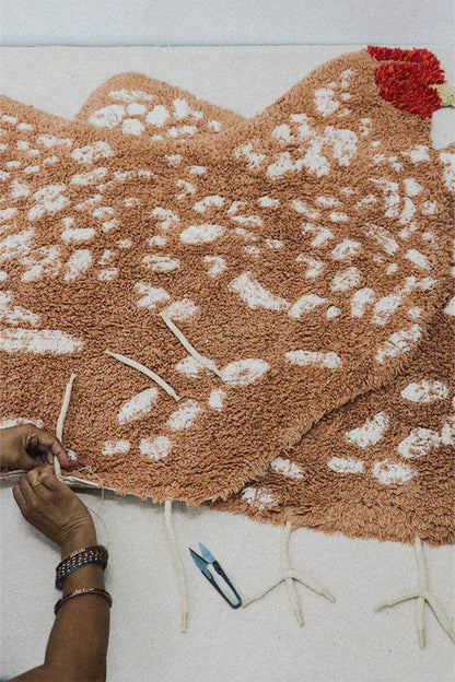 Growing up on a Farm, Washable Rug, Chicken