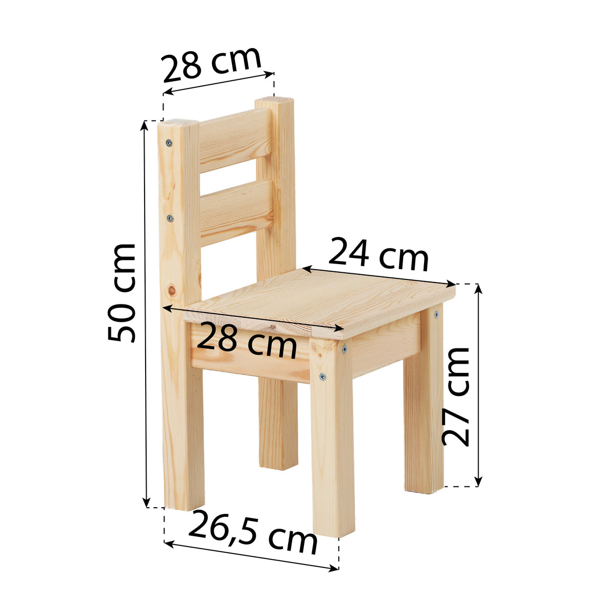 Hoppekids Mads, Lasten Tuoli, Natural Wood