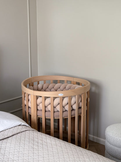 Waldin, Oval Pinnasänky 7in1 + Patja, Natural Wood