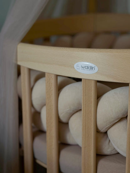 Waldin, Oval Pinnasänky 7in1 + Patja, Natural Wood