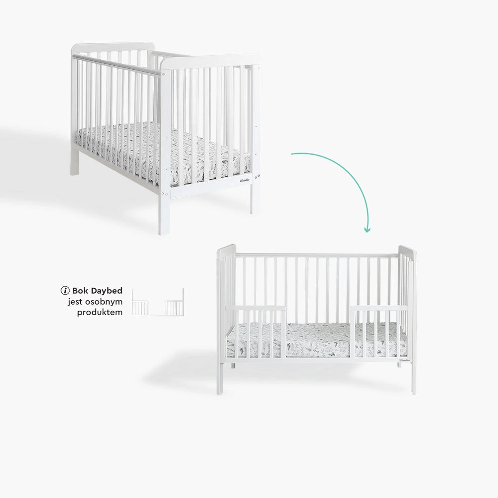 Woodies, Pinnasänky, Classic Cot 60x120cm, White