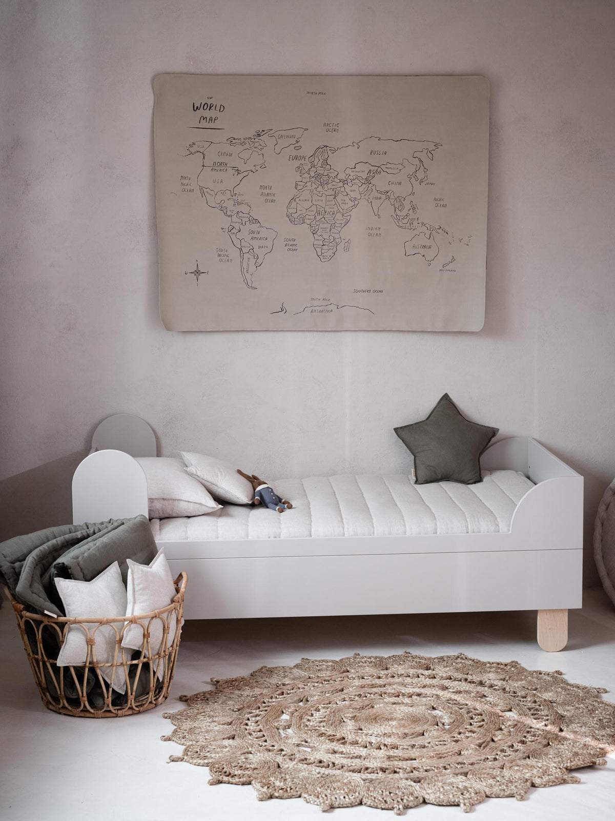 Wood Luck Design, Junior bed 80x160 cm, Basic Cashmere