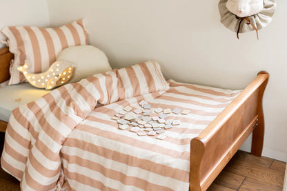 Matuu, Fitted sheet set, Beige Stripes (3 different sizes)