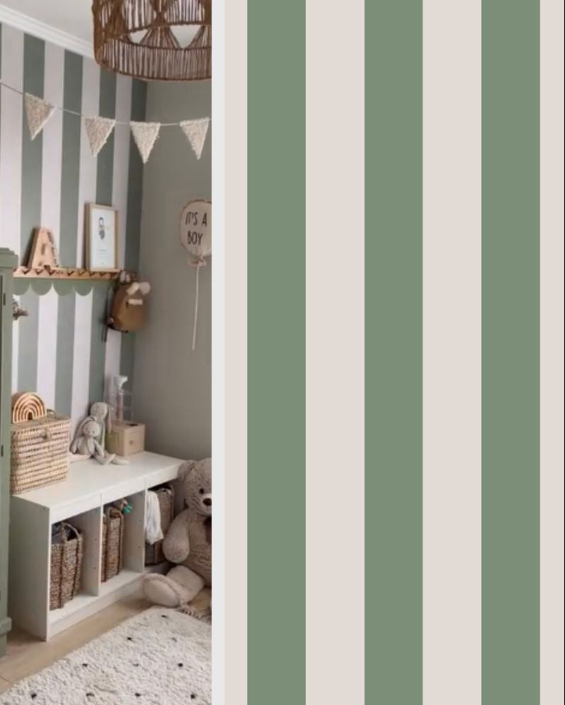 Portofino Stripes Green, Tapeter